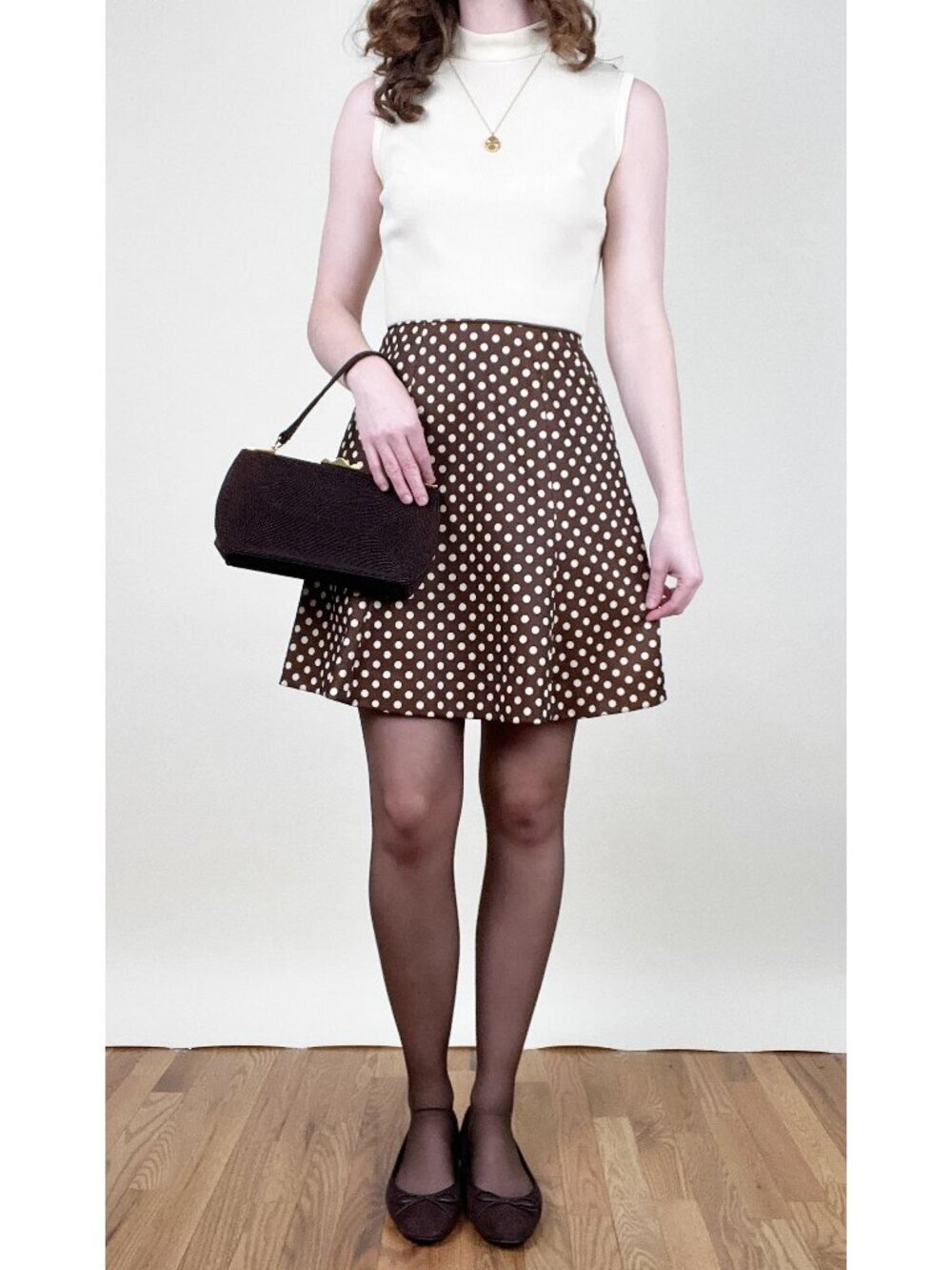 Vintage 1960s Mod Mini Dress High Waisted Prep A-Line Fit & Flare Preppy 60s 70s - Picture 2 of 9